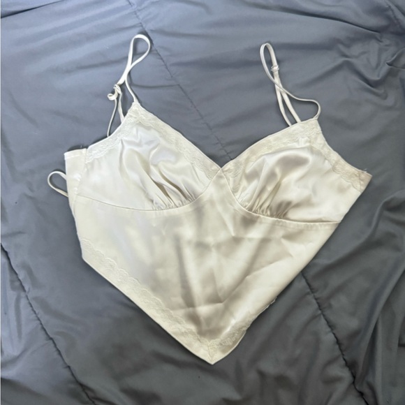 MARBLE Tops - MARBLE Cream Satin Lace Chemise